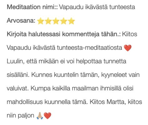 asiakaspalaute 8D-meditaatiosta
